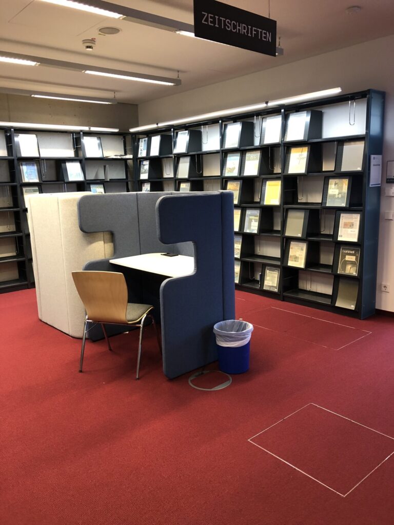Beispiel Lerncubicle in Bibliothek